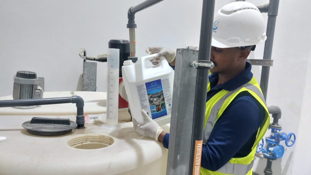 Dosing Bio Organic Catalyst at Wastewater and Sewerage Treatment Plant